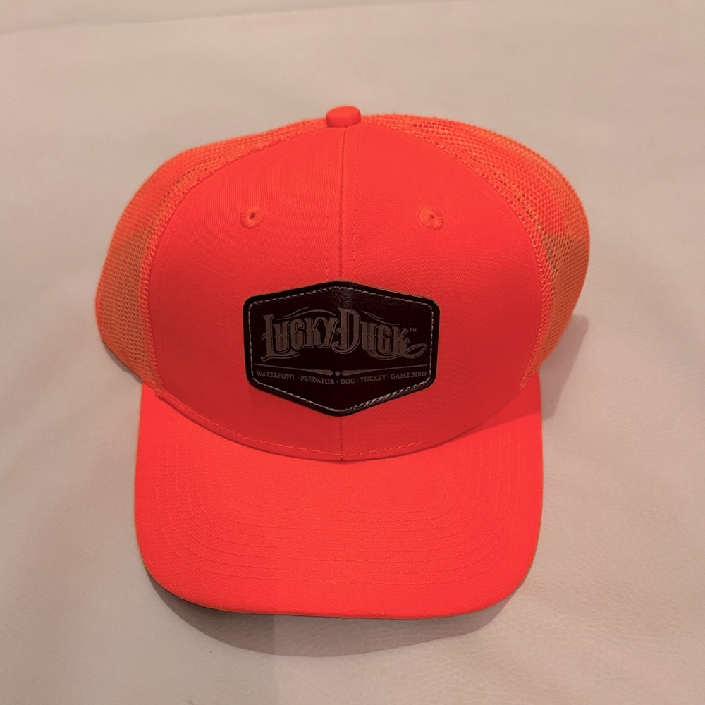 Lucky Duck Orange Trucker Hat